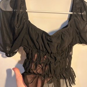 Missguided sheer ruched crop